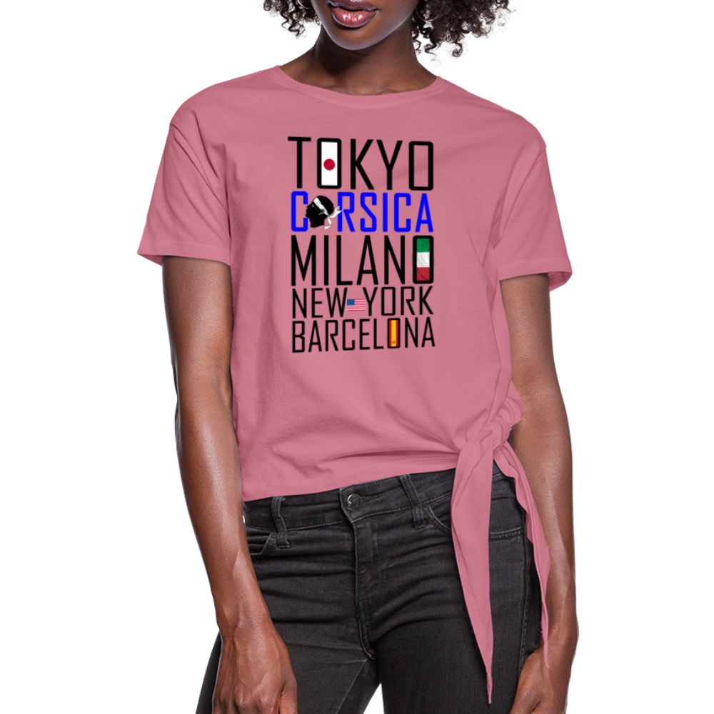 T-shirt à nœud Tokyo, Corsica ... - Ochju Ochju mauve / S SPOD T-shirt à nœud Femme T-shirt à nœud Tokyo, Corsica ...