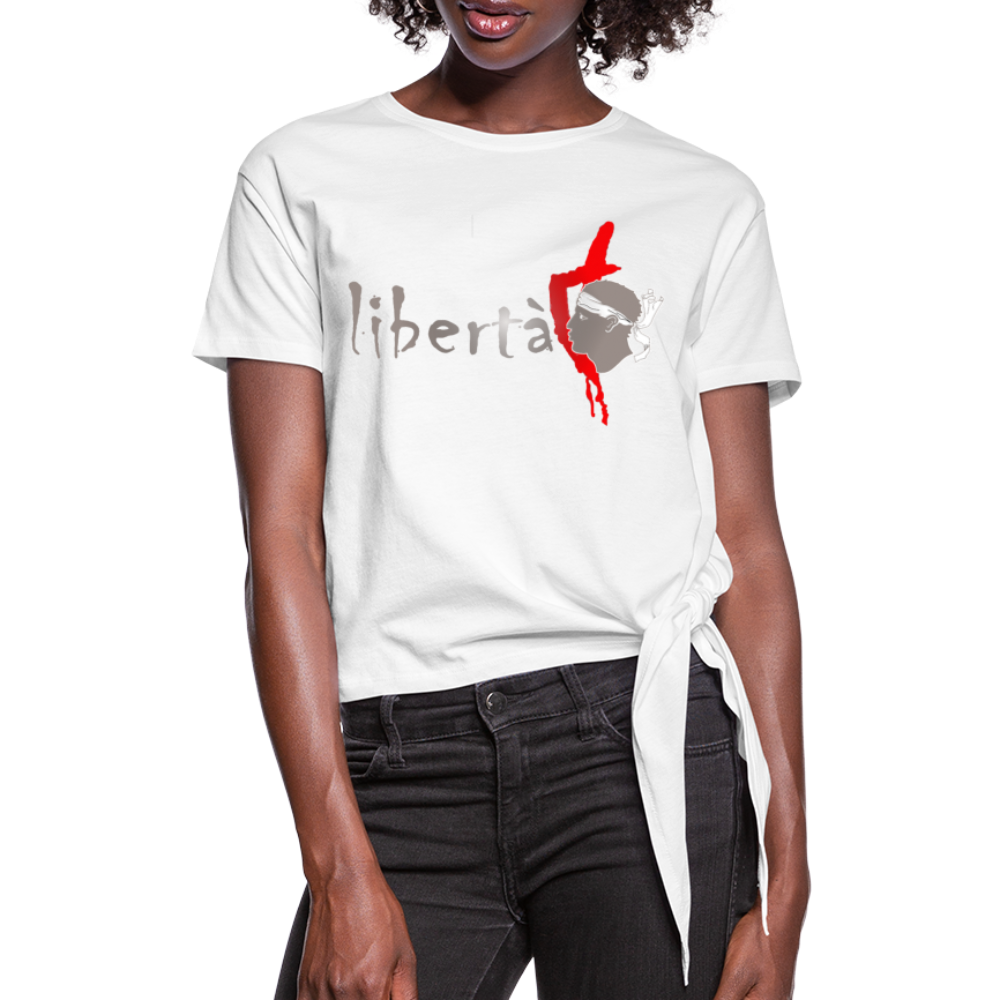 T-shirt à nœud Libertà Corsica - Ochju Ochju blanc / S SPOD T-shirt à nœud Femme T-shirt à nœud Libertà Corsica