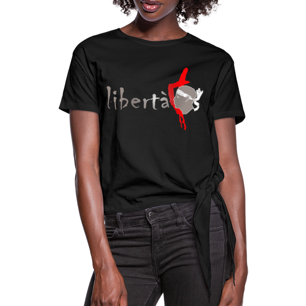 T-shirt à nœud Libertà Corsica - Ochju Ochju noir / S SPOD T-shirt à nœud Femme T-shirt à nœud Libertà Corsica