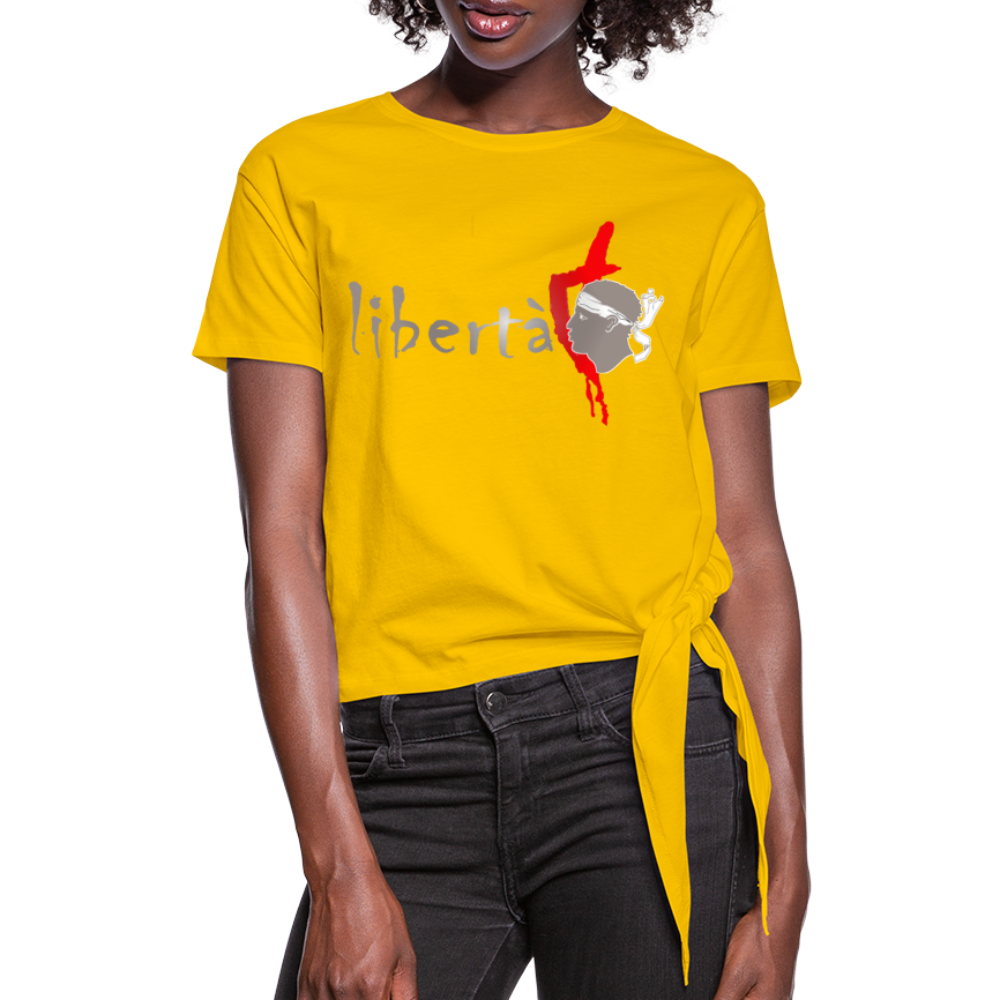 T-shirt à nœud Libertà Corsica - Ochju Ochju jaune soleil / S SPOD T-shirt à nœud Femme T-shirt à nœud Libertà Corsica