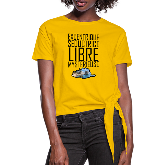 T-shirt à nœud La Corse Libre - Ochju Ochju jaune soleil / S SPOD T-shirt à nœud Femme T-shirt à nœud La Corse Libre