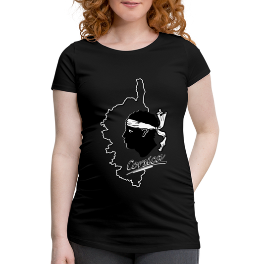 T-shirt de grossesse Corse & Tête de Maure - Ochju Ochju noir / S SPOD T-shirt de grossesse Femme T-shirt de grossesse Corse & Tête de Maure