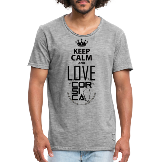 T-shirt vintage Keep Calm and Love Corsica - Ochju Ochju vintage gris / S SPOD T-shirt vintage Homme T-shirt vintage Keep Calm and Love Corsica