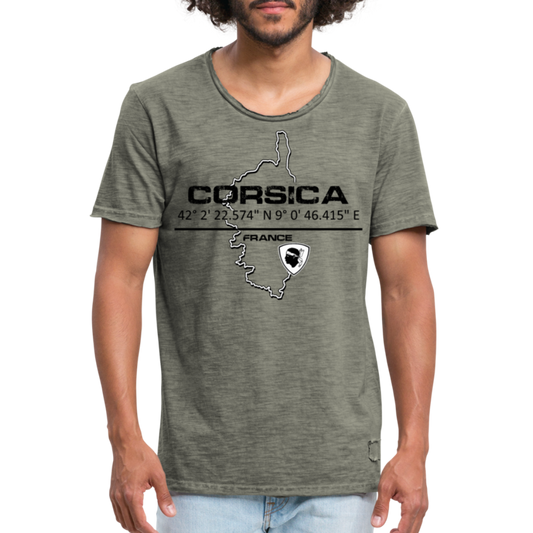 T-shirt vintage GPS Corsica - Ochju Ochju vintage kaki / S SPOD T-shirt vintage Homme T-shirt vintage GPS Corsica