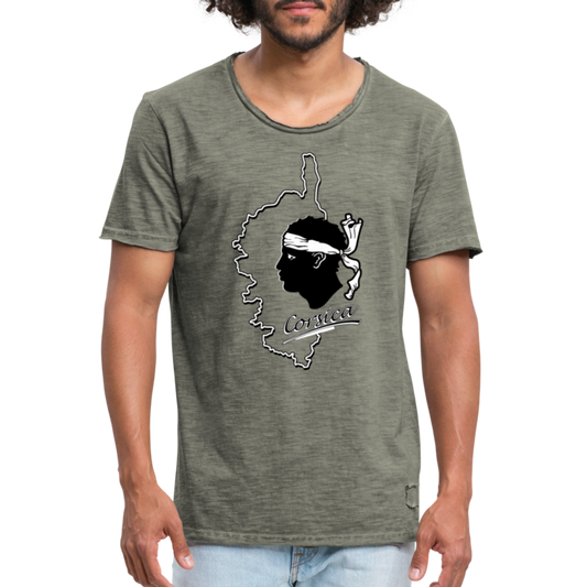 T-shirt vintage Corse & Tête de Maure - Ochju Ochju vintage kaki / S SPOD T-shirt vintage Homme T-shirt vintage Corse & Tête de Maure