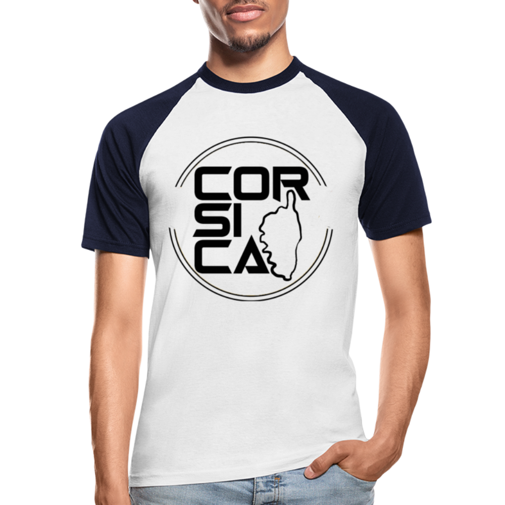 T-shirt baseball Corsica - Ochju Ochju blanc/marine / M SPOD T-shirt baseball manches courtes Homme T-shirt baseball Corsica
