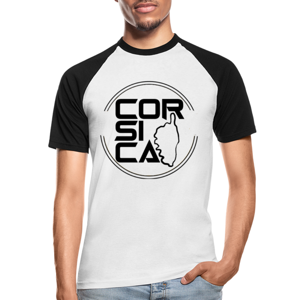 T-shirt baseball Corsica - Ochju Ochju blanc/noir / M SPOD T-shirt baseball manches courtes Homme T-shirt baseball Corsica