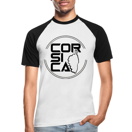 T-shirt baseball Corsica - Ochju Ochju blanc/noir / M SPOD T-shirt baseball manches courtes Homme T-shirt baseball Corsica
