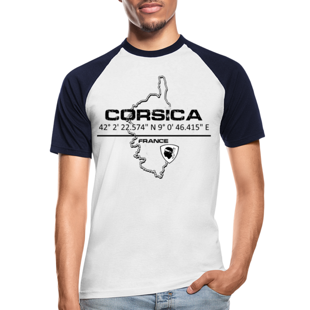 T-shirt baseball GPS Corsica - Ochju Ochju blanc/marine / M SPOD T-shirt baseball manches courtes Homme T-shirt baseball GPS Corsica