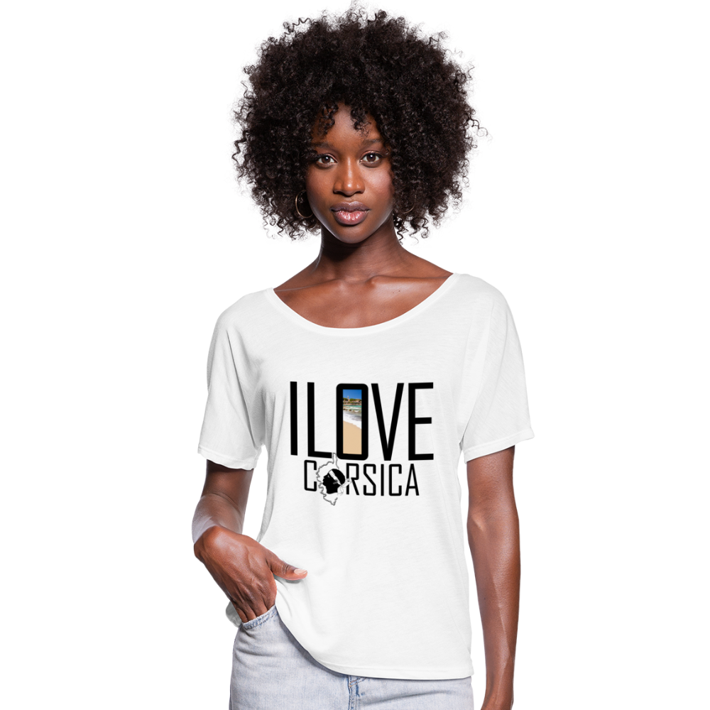 T-shirt manches chauve-souris I Love Corsica - Ochju Ochju blanc / S SPOD T-shirt manches chauve-souris Femme Bella + Canvas T-shirt manches chauve-souris I Love Corsica
