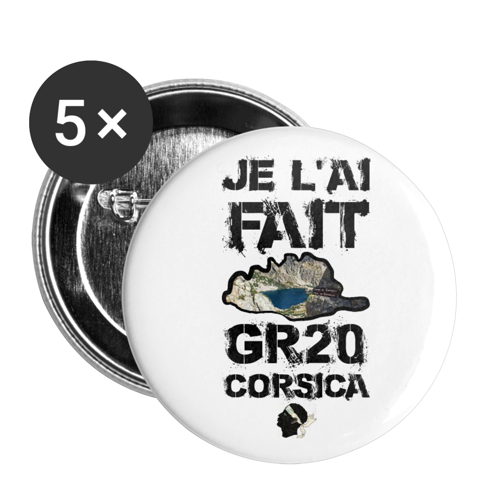 Lot de 5 badges GR20 Corsica - Ochju Ochju taille unique SPOD Lot de 5 moyens badges (32 mm) Lot de 5 badges GR20 Corsica