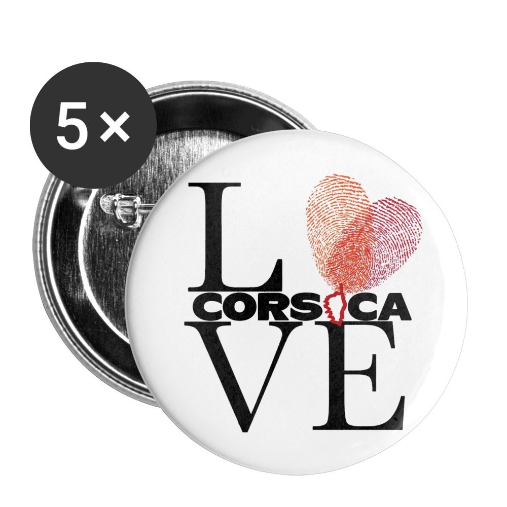 Lot de 5 badges Love Corsica - Ochju Ochju taille unique SPOD Lot de 5 moyens badges (32 mm) Lot de 5 badges Love Corsica