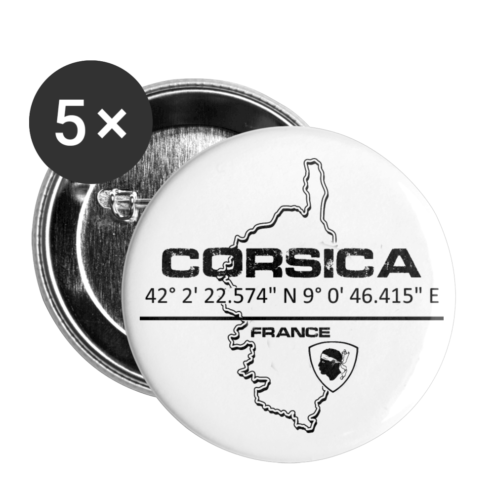 Lot de 5 badges GPS Corsica - Ochju Ochju taille unique SPOD Lot de 5 moyens badges (32 mm) Lot de 5 badges GPS Corsica