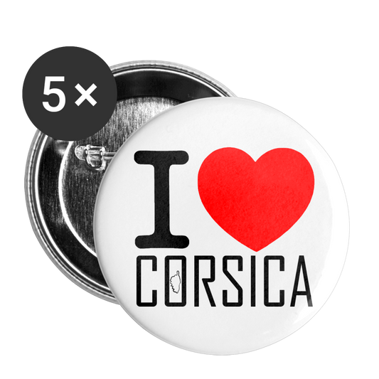 Lot de 5 badges i Love Corsica - Ochju Ochju taille unique SPOD Lot de 5 moyens badges (32 mm) Lot de 5 badges i Love Corsica