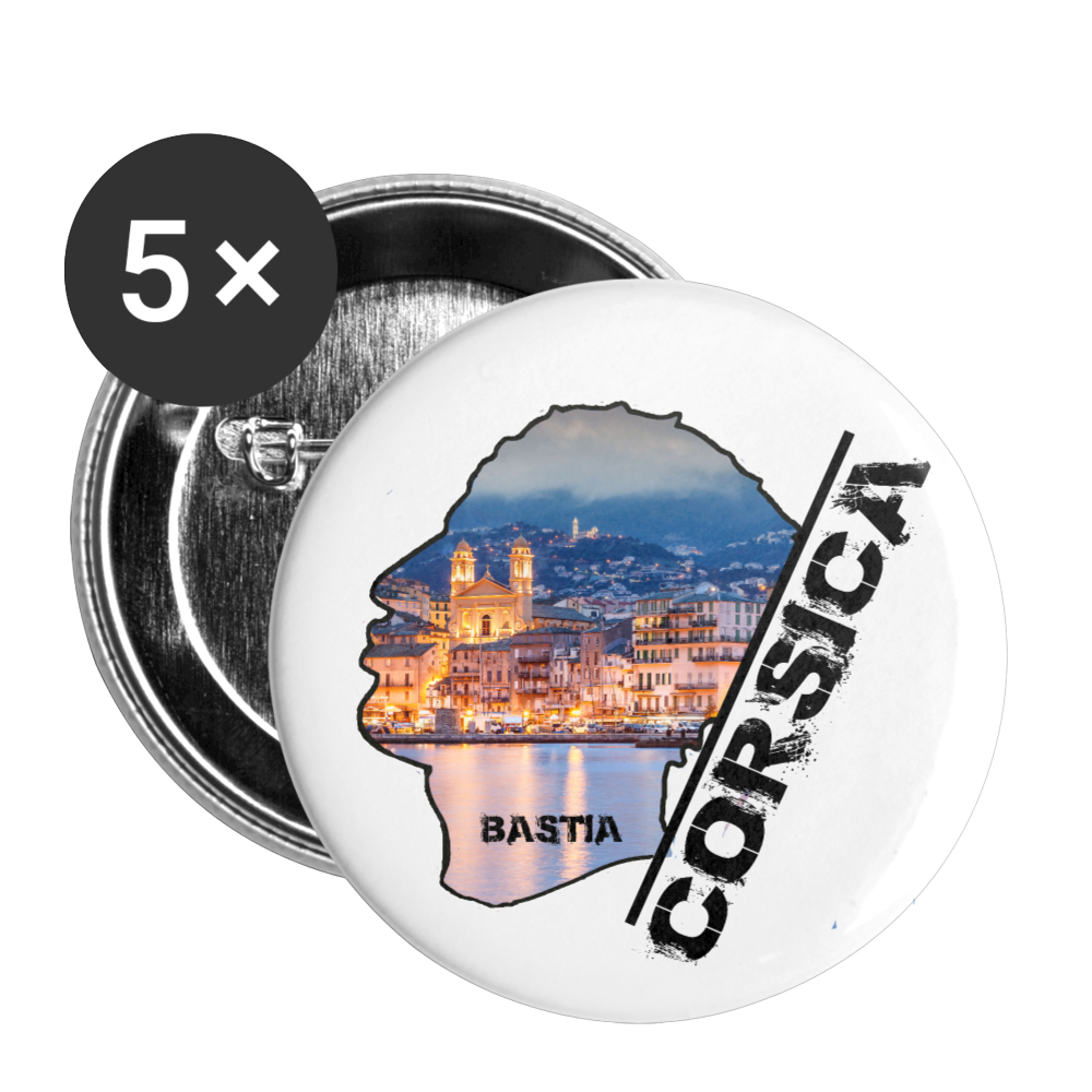 Lot de 5 badges Bastia Corsica - Ochju Ochju taille unique SPOD Lot de 5 moyens badges (32 mm) Lot de 5 badges Bastia Corsica