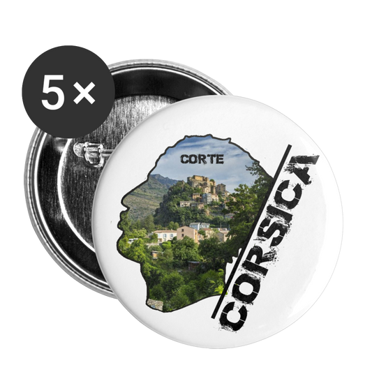 Lot de 5 badges Corte Corsica - Ochju Ochju taille unique SPOD Lot de 5 moyens badges (32 mm) Lot de 5 badges Corte Corsica