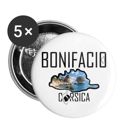 Lot de 5 badges Bonifacio Corsica - Ochju Ochju taille unique SPOD Lot de 5 moyens badges (32 mm) Lot de 5 badges Bonifacio Corsica