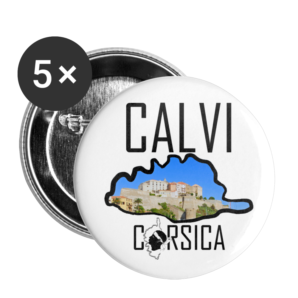 Lot de 5 badges Calvi Corsica - Ochju Ochju taille unique SPOD Lot de 5 moyens badges (32 mm) Lot de 5 badges Calvi Corsica