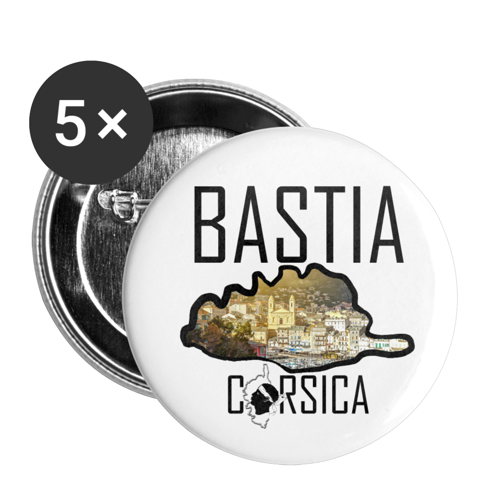 Lot de 5 badges Bastia Corsica - Ochju Ochju taille unique SPOD Lot de 5 moyens badges (32 mm) Lot de 5 badges Bastia Corsica