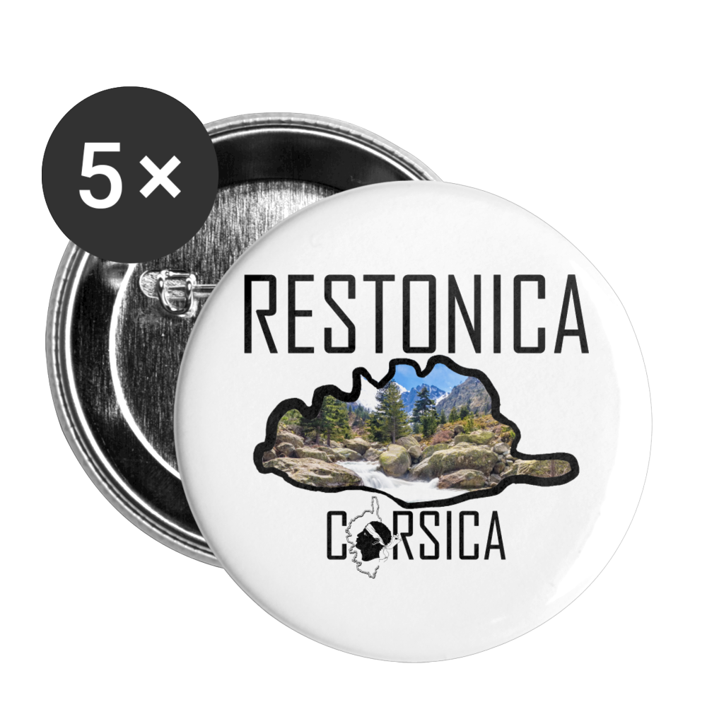 Lot de 5 badges La Restonica Corsica - Ochju Ochju taille unique SPOD Lot de 5 moyens badges (32 mm) Lot de 5 badges La Restonica Corsica