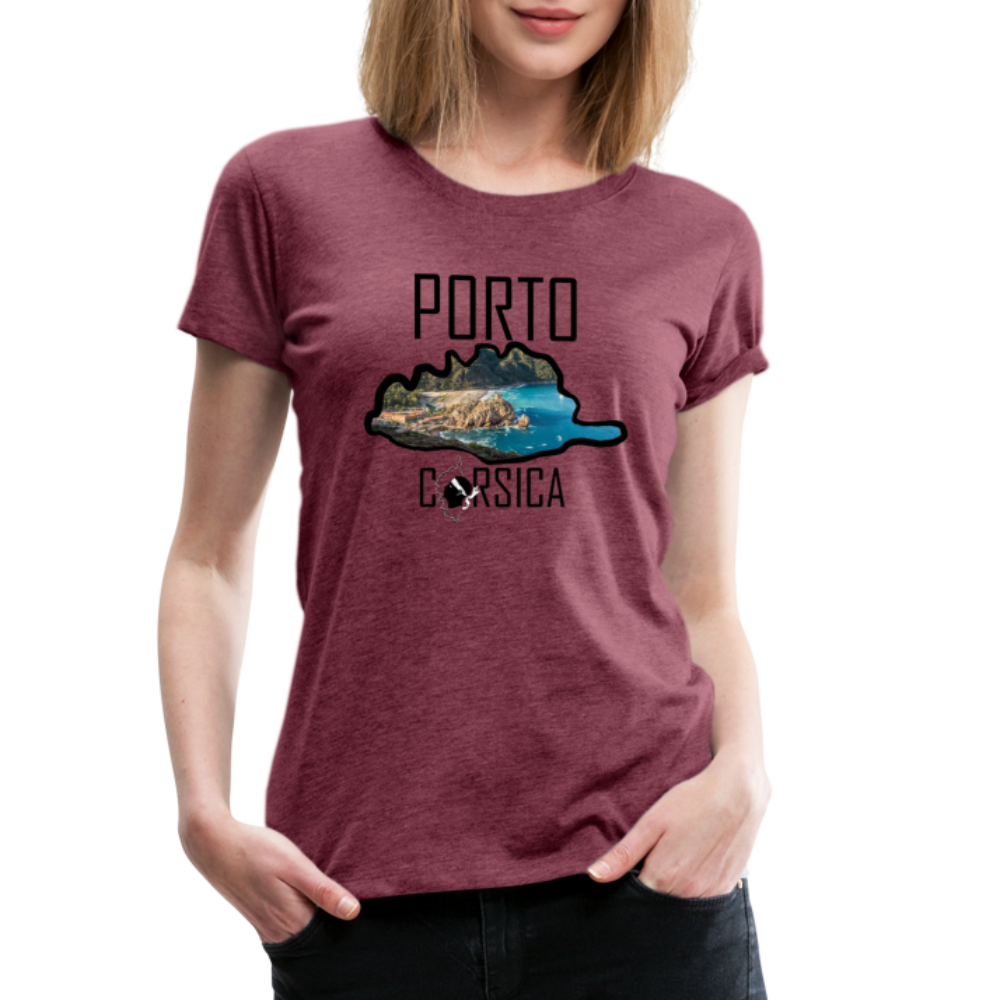 T-shirt Premium Porto Corsica - Ochju Ochju rouge bordeaux chiné / S SPOD T-shirt Premium Femme T-shirt Premium Porto Corsica