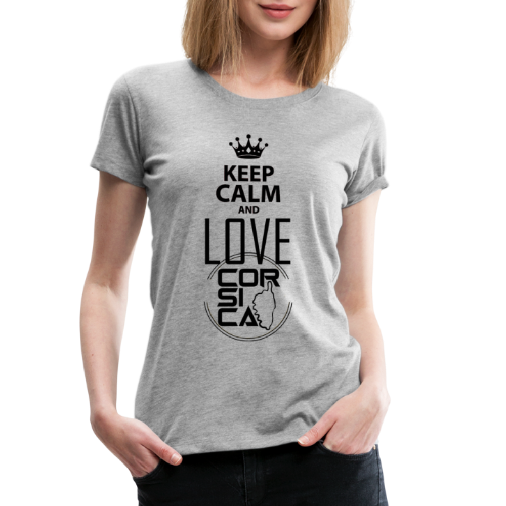 T-shirt Premium Keep Calm and Love Corsica - Ochju Ochju gris chiné / S SPOD T-shirt Premium Femme T-shirt Premium Keep Calm and Love Corsica