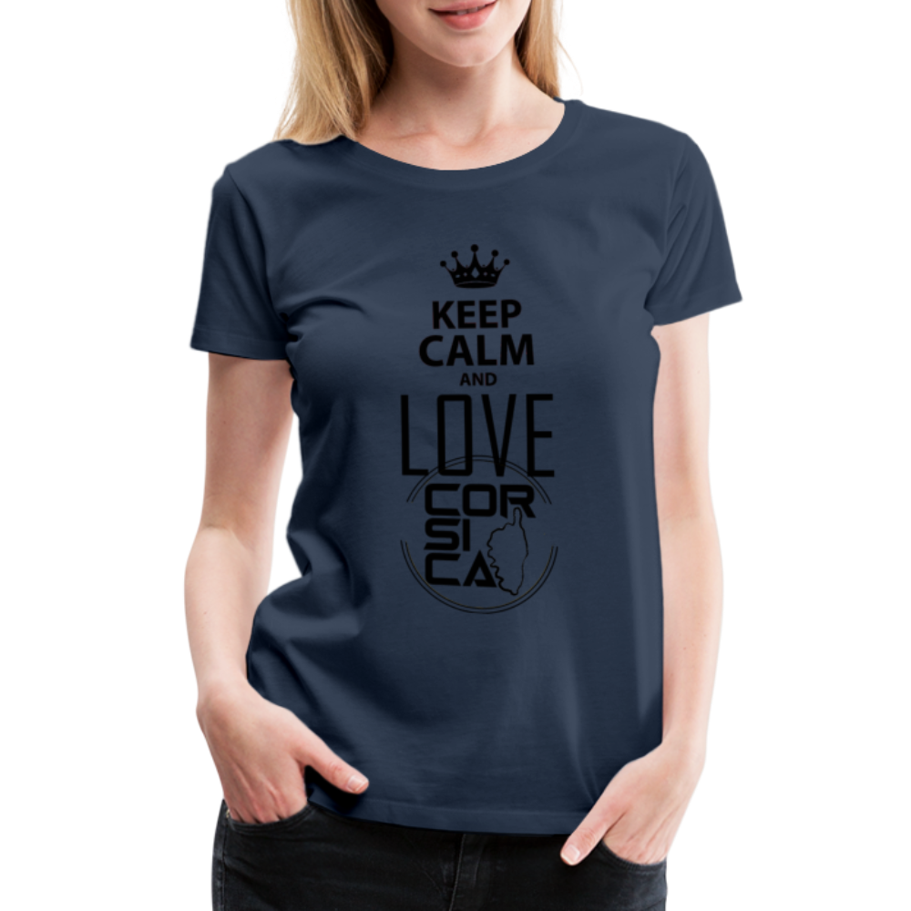 T-shirt Premium Keep Calm and Love Corsica - Ochju Ochju bleu marine / S SPOD T-shirt Premium Femme T-shirt Premium Keep Calm and Love Corsica