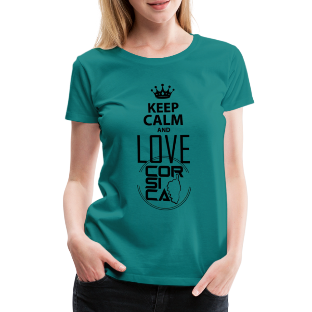 T-shirt Premium Keep Calm and Love Corsica - Ochju Ochju bleu diva / S SPOD T-shirt Premium Femme T-shirt Premium Keep Calm and Love Corsica