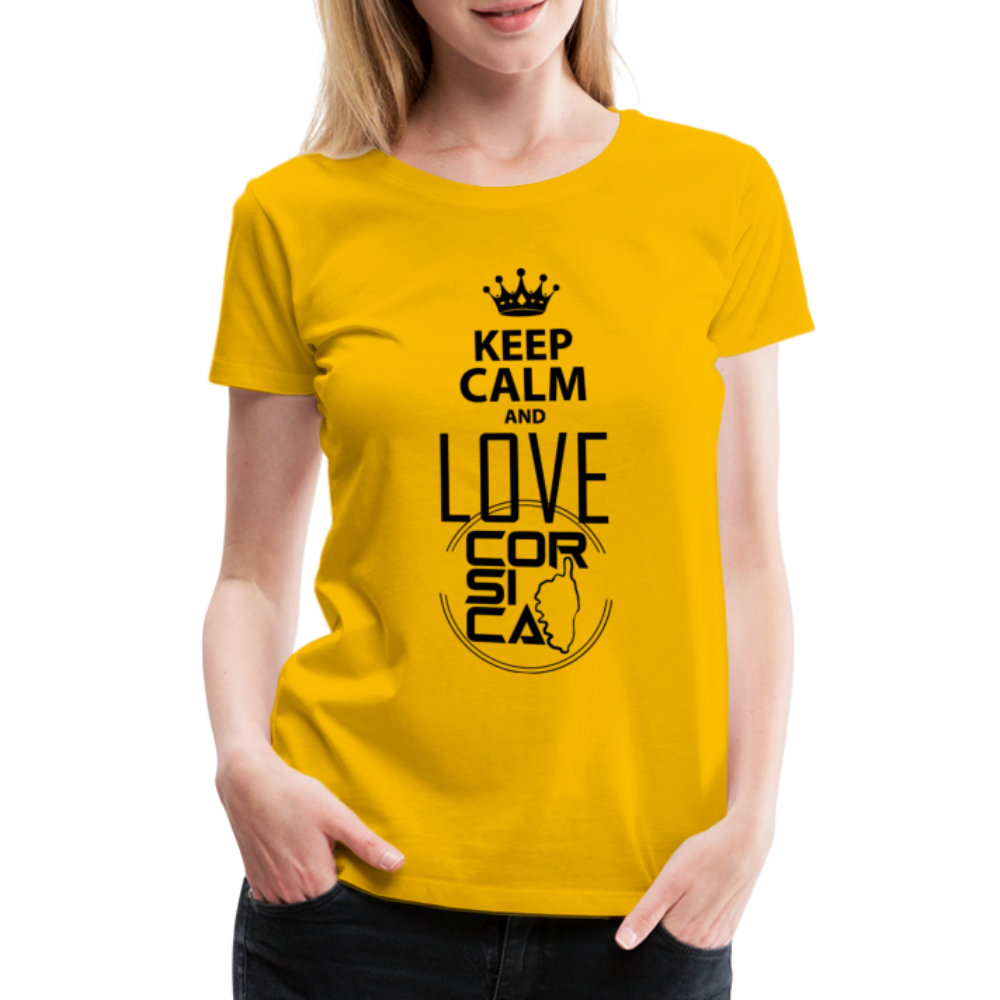 T-shirt Premium Keep Calm and Love Corsica - Ochju Ochju jaune soleil / S SPOD T-shirt Premium Femme T-shirt Premium Keep Calm and Love Corsica
