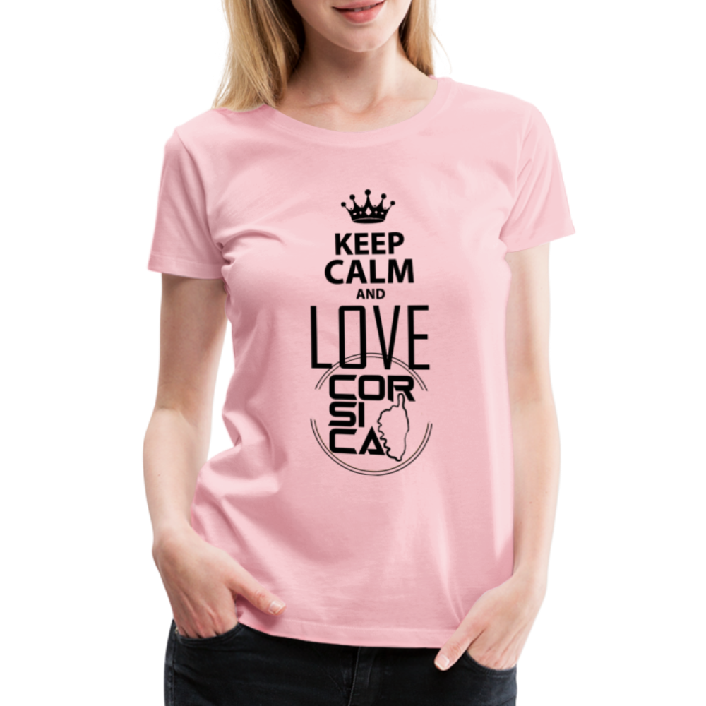 T-shirt Premium Keep Calm and Love Corsica - Ochju Ochju rose liberty / S SPOD T-shirt Premium Femme T-shirt Premium Keep Calm and Love Corsica