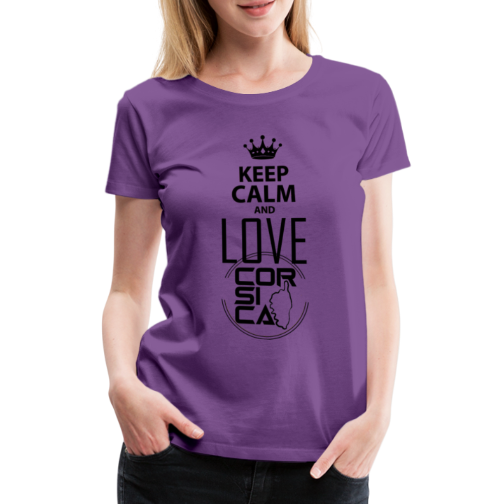 T-shirt Premium Keep Calm and Love Corsica - Ochju Ochju violet / S SPOD T-shirt Premium Femme T-shirt Premium Keep Calm and Love Corsica