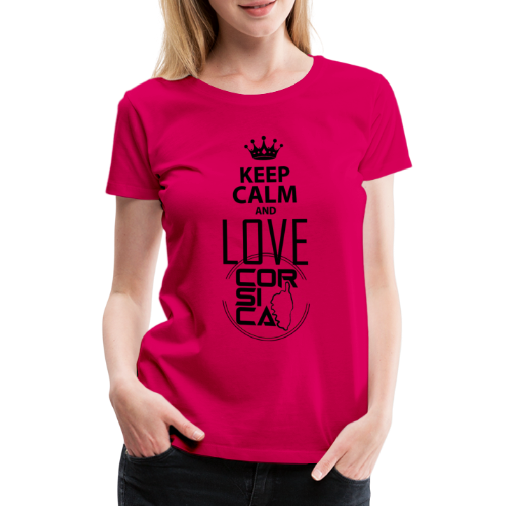 T-shirt Premium Keep Calm and Love Corsica - Ochju Ochju rubis / S SPOD T-shirt Premium Femme T-shirt Premium Keep Calm and Love Corsica