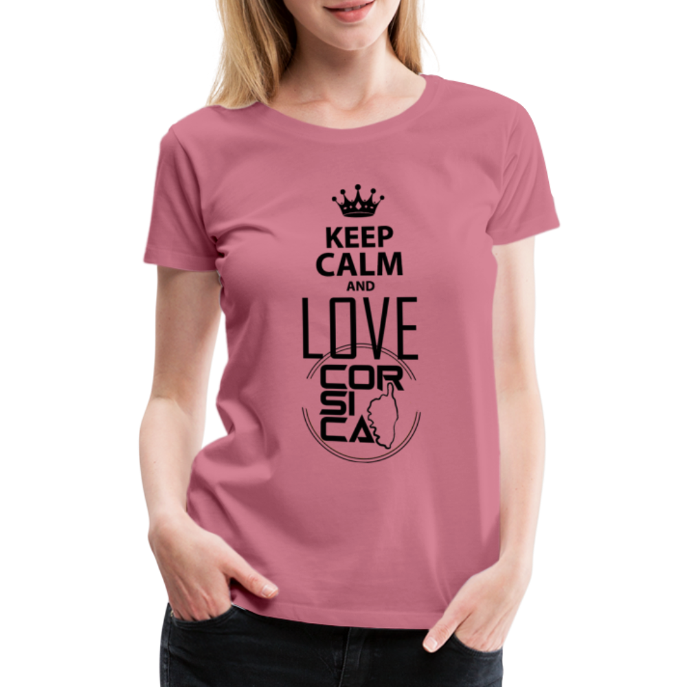 T-shirt Premium Keep Calm and Love Corsica - Ochju Ochju mauve / S SPOD T-shirt Premium Femme T-shirt Premium Keep Calm and Love Corsica