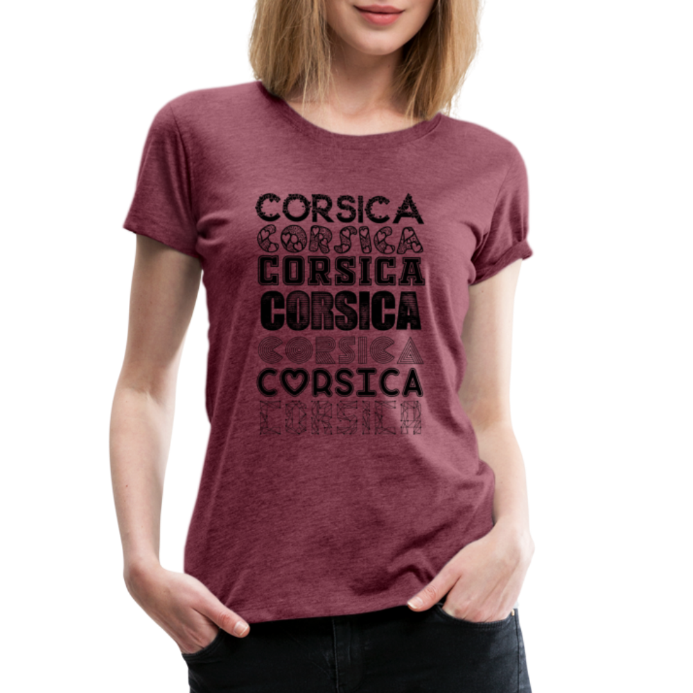 T-shirt Premium Corsica - Ochju Ochju rouge bordeaux chiné / S SPOD T-shirt Premium Femme T-shirt Premium Corsica