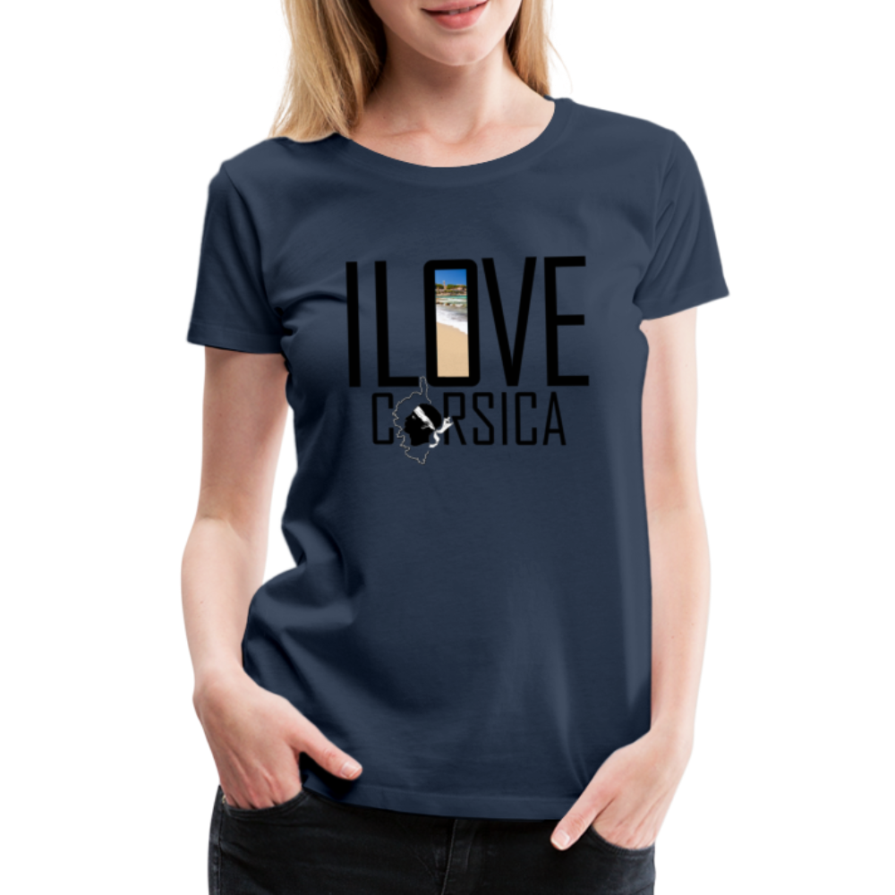 T-shirt Premium I Love Corsica - Ochju Ochju bleu marine / S SPOD T-shirt Premium Femme T-shirt Premium I Love Corsica