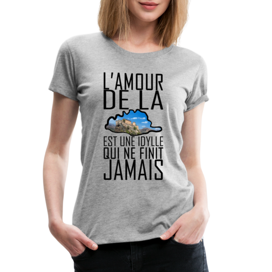 T-shirt Premium L'Amour de la Corse - Ochju Ochju gris chiné / S SPOD T-shirt Premium Femme T-shirt Premium L'Amour de la Corse