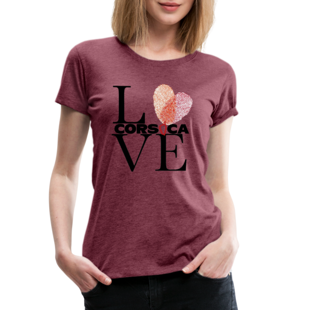 T-shirt Premium Love Corsica - Ochju Ochju rouge bordeaux chiné / S SPOD T-shirt Premium Femme T-shirt Premium Love Corsica