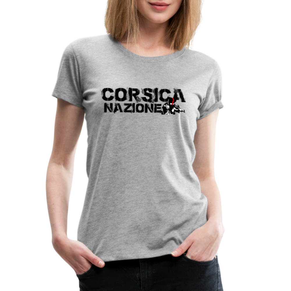 T-shirt Premium Corsica Nazione Ribellu - Ochju Ochju gris chiné / S SPOD T-shirt Premium Femme T-shirt Premium Corsica Nazione Ribellu