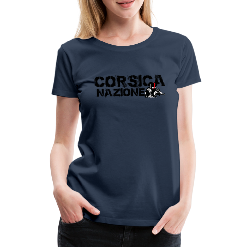 T-shirt Premium Corsica Nazione Ribellu - Ochju Ochju bleu marine / S SPOD T-shirt Premium Femme T-shirt Premium Corsica Nazione Ribellu