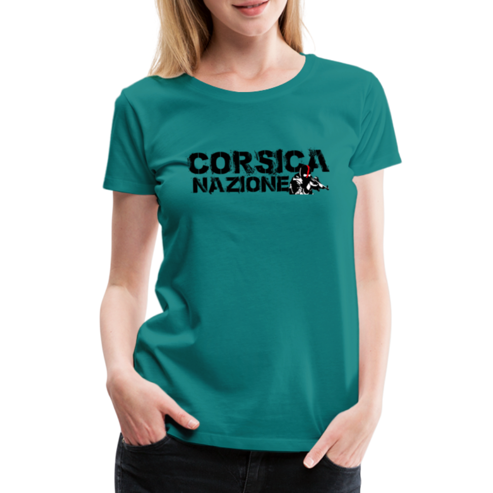 T-shirt Premium Corsica Nazione Ribellu - Ochju Ochju bleu diva / S SPOD T-shirt Premium Femme T-shirt Premium Corsica Nazione Ribellu