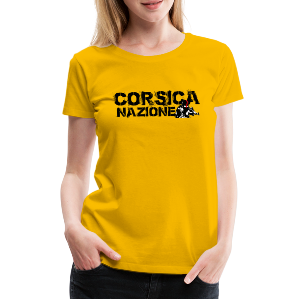 T-shirt Premium Corsica Nazione Ribellu - Ochju Ochju jaune soleil / S SPOD T-shirt Premium Femme T-shirt Premium Corsica Nazione Ribellu