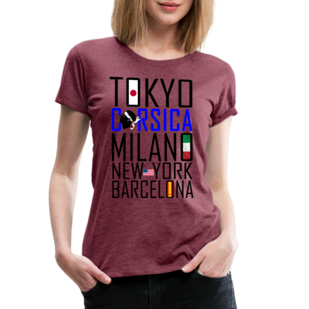 T-shirt Premium Tokyo, Corsica ... - Ochju Ochju rouge bordeaux chiné / S SPOD T-shirt Premium Femme T-shirt Premium Tokyo, Corsica ...