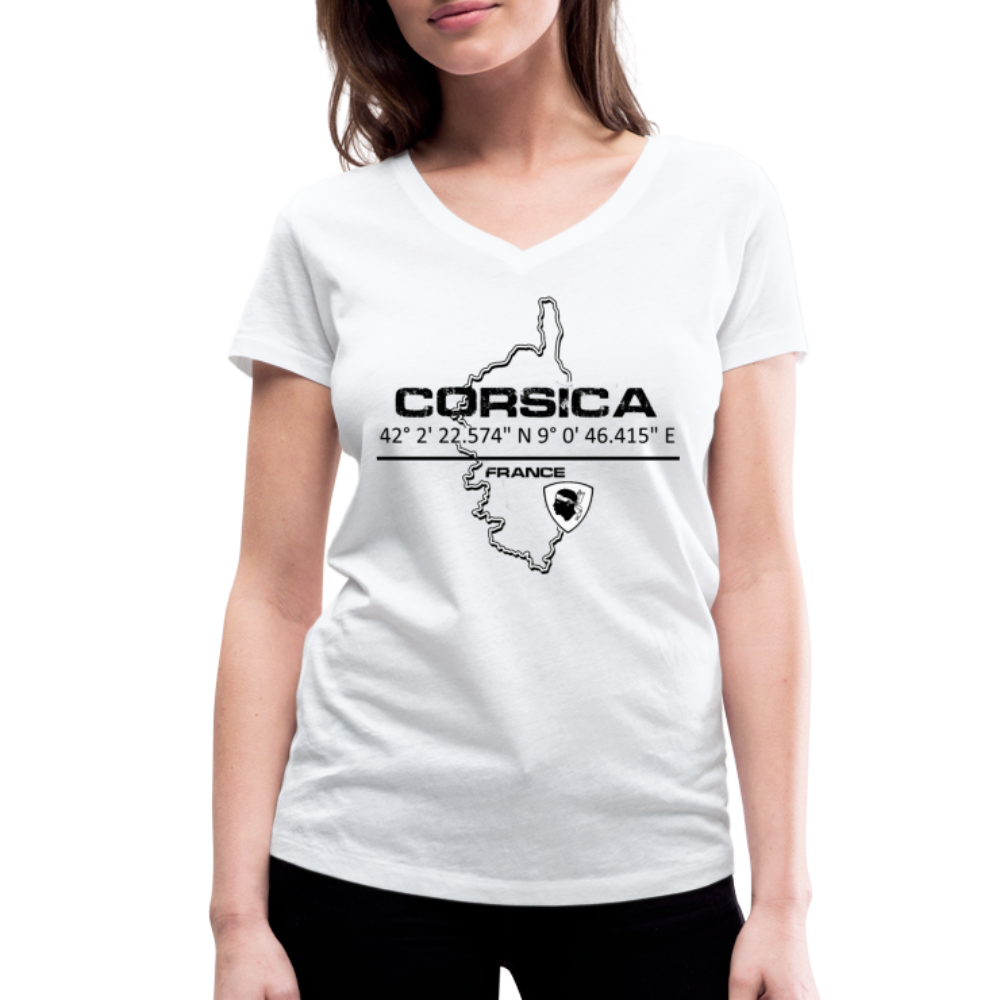 T-shirt bio col V GPS Corsica - Ochju Ochju blanc / S SPOD T-shirt bio col V Stanley & Stella Femme T-shirt bio col V GPS Corsica