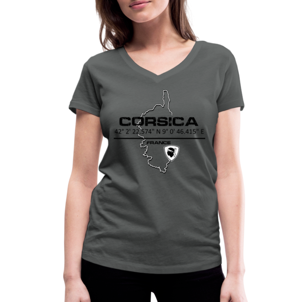 T-shirt bio col V GPS Corsica - Ochju Ochju charbon / S SPOD T-shirt bio col V Stanley & Stella Femme T-shirt bio col V GPS Corsica
