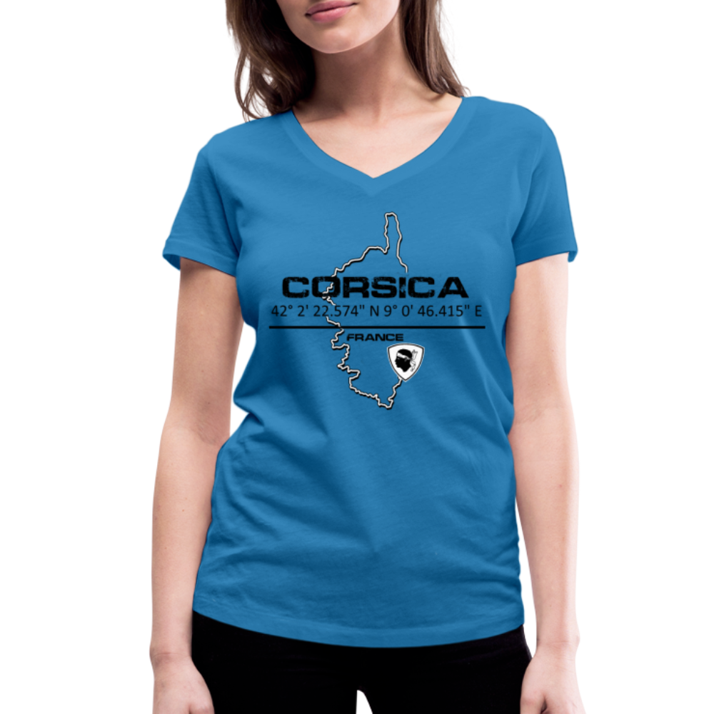 T-shirt bio col V GPS Corsica - Ochju Ochju bleu paon / S SPOD T-shirt bio col V Stanley & Stella Femme T-shirt bio col V GPS Corsica