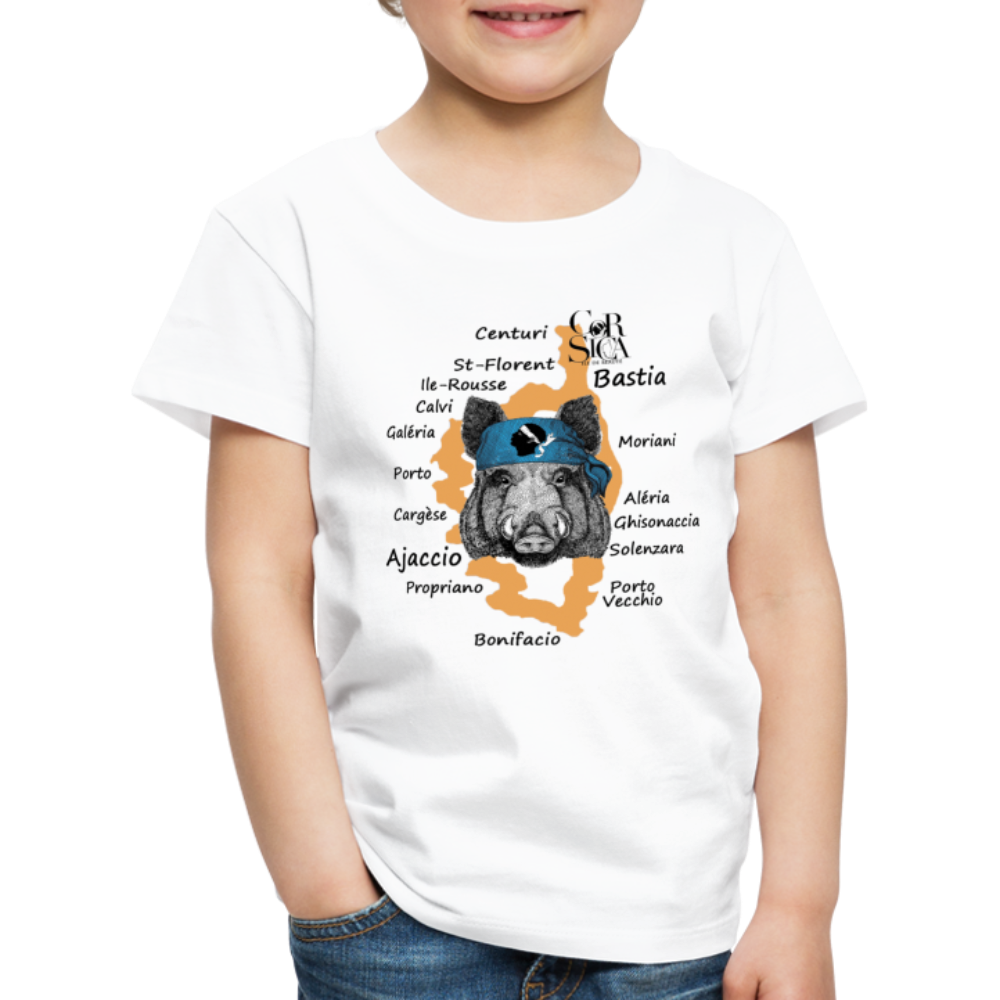 T-shirt Premium Enfant Sanglier Corse - Ochju Ochju blanc / 98/104 (2 ans) SPOD T-shirt Premium Enfant T-shirt Premium Enfant Sanglier Corse