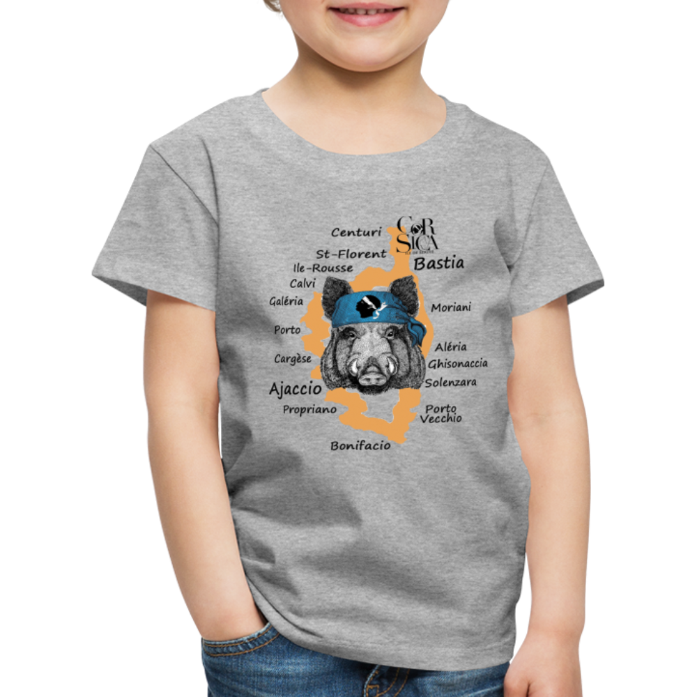 T-shirt Premium Enfant Sanglier Corse - Ochju Ochju gris chiné / 98/104 (2 ans) SPOD T-shirt Premium Enfant T-shirt Premium Enfant Sanglier Corse