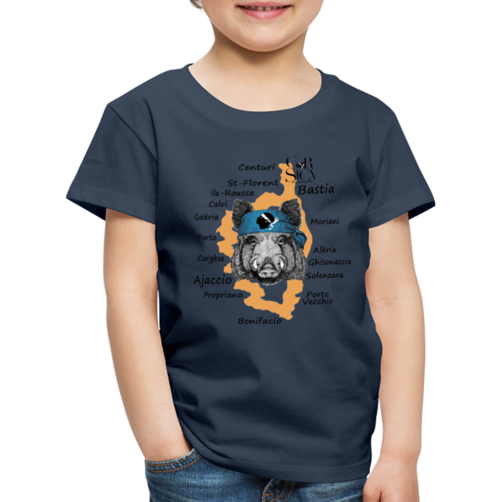 T-shirt Premium Enfant Sanglier Corse - Ochju Ochju bleu marine / 98/104 (2 ans) SPOD T-shirt Premium Enfant T-shirt Premium Enfant Sanglier Corse