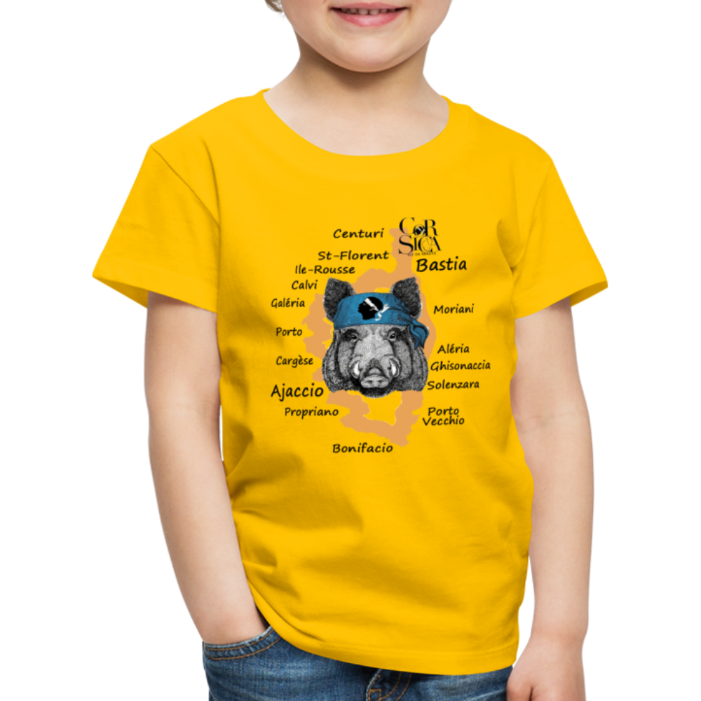 T-shirt Premium Enfant Sanglier Corse - Ochju Ochju jaune soleil / 98/104 (2 ans) SPOD T-shirt Premium Enfant T-shirt Premium Enfant Sanglier Corse