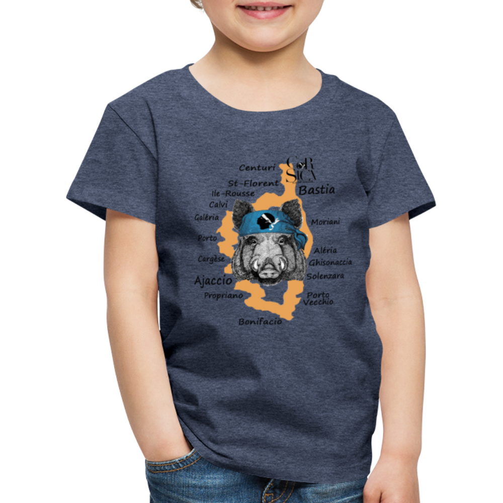 T-shirt Premium Enfant Sanglier Corse - Ochju Ochju bleu chiné / 98/104 (2 ans) SPOD T-shirt Premium Enfant T-shirt Premium Enfant Sanglier Corse